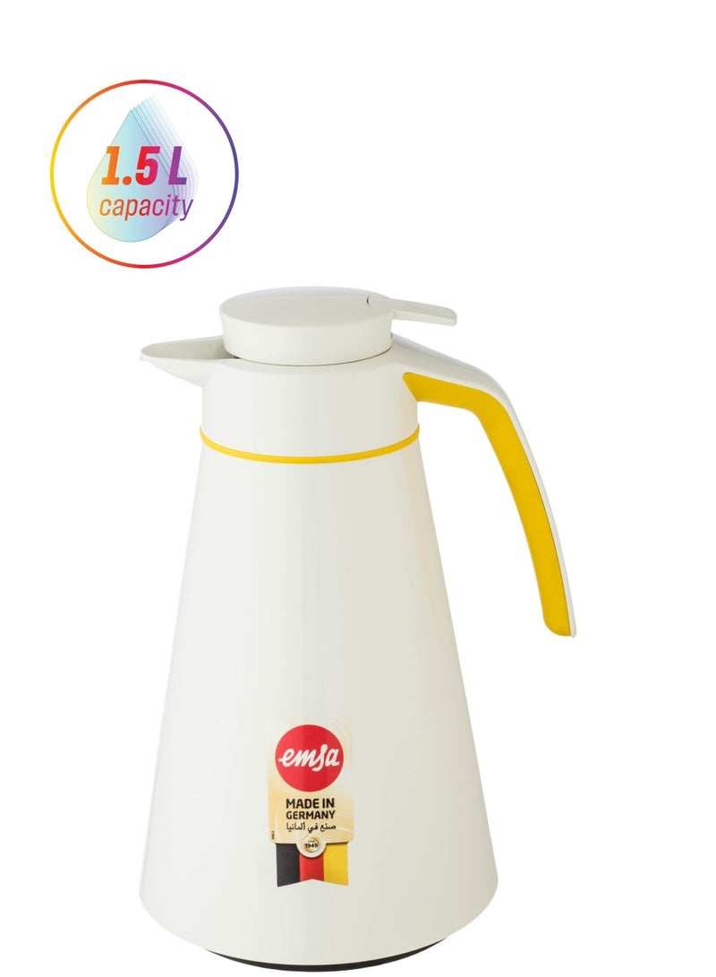 emsa German EMSA thermos capacity 1.5 liter white and yellow - Image 2