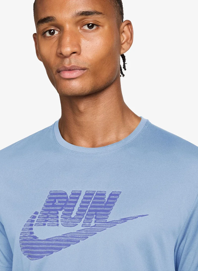Nike HYDROGEN BLUE/(LAPIS) Dri-Fit Uv Miler Run Energy T-Shirt for Men | Best Price UAE