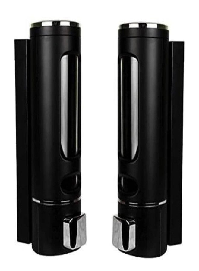 CITIPRO Wall Mount Soap Dispenser, Black with Chrome Finish, Clear Window, Pack of 2 - Image 3