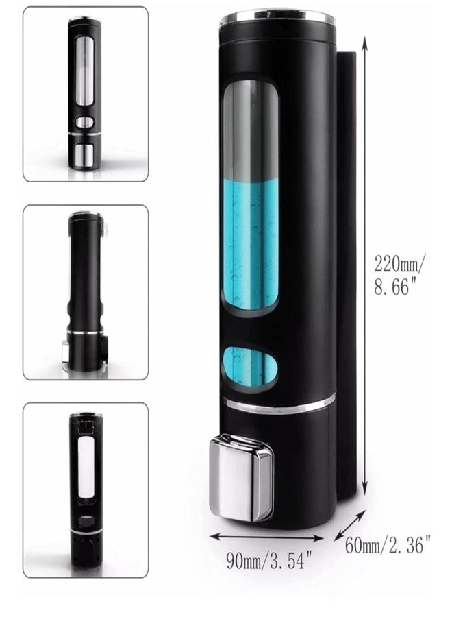 CITIPRO Wall Mount Soap Dispenser, Black with Chrome Finish, Clear Window, Pack of 2 - Image 2