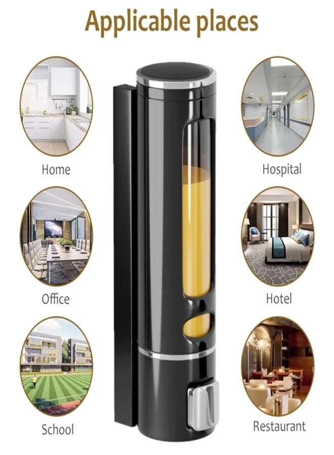 CITIPRO Wall Mount Soap Dispenser, Black with Chrome Finish, Clear Window, Pack of 2 - Image 5