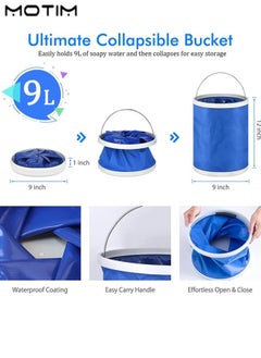 Motim 12Pcs Car Wash Kit, Auto Detailing Cleaning Set, Car Care Kit (No Car Cleaner) with Bucket/Towel/Mitt/Duster/Window Scraper/Tire Brush Complete Car Cleaner Wheel Cleaner Tools for Perfect Car Wash  - Image 4
