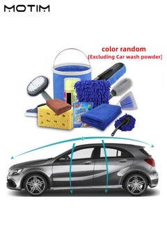 Motim 12Pcs Car Wash Kit, Auto Detailing Cleaning Set, Car Care Kit (No Car Cleaner) with Bucket/Towel/Mitt/Duster/Window Scraper/Tire Brush Complete Car Cleaner Wheel Cleaner Tools for Perfect Car Wash  - Image 1
