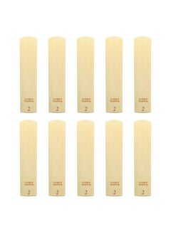 Thoraya 10Pcs Tenor Saxophone Reeds Set Bb Key Sax Replacement Parts Accessories Non Deform with Plastic Box 2.0 Hardness  - Image 1