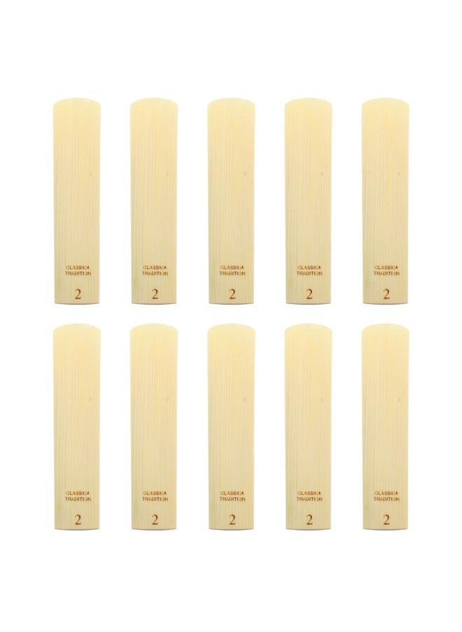 Thoraya - 10Pcs Tenor Saxophone Reeds Set Bb Key Sax Replacement Parts Accessories Non Deform with Plastic Box 2.0 Hardness - Image 1