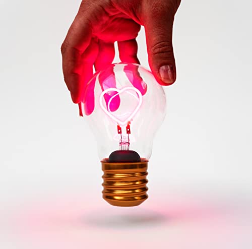 Suck UK Pink Lamp Heart Light Bulb Bedroom Accessories Pink Bedside Lamp Cordless Heart Light Bulb Rechargeable Battery LED Neon Lights Vintage Edison Bulbs USB Charging Night Lights - Image 3
