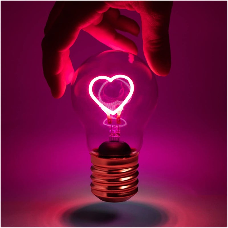 Suck UK Pink Lamp Heart Light Bulb Bedroom Accessories Pink Bedside Lamp Cordless Heart Light Bulb Rechargeable Battery LED Neon Lights Vintage Edison Bulbs USB Charging Night Lights - Image 2