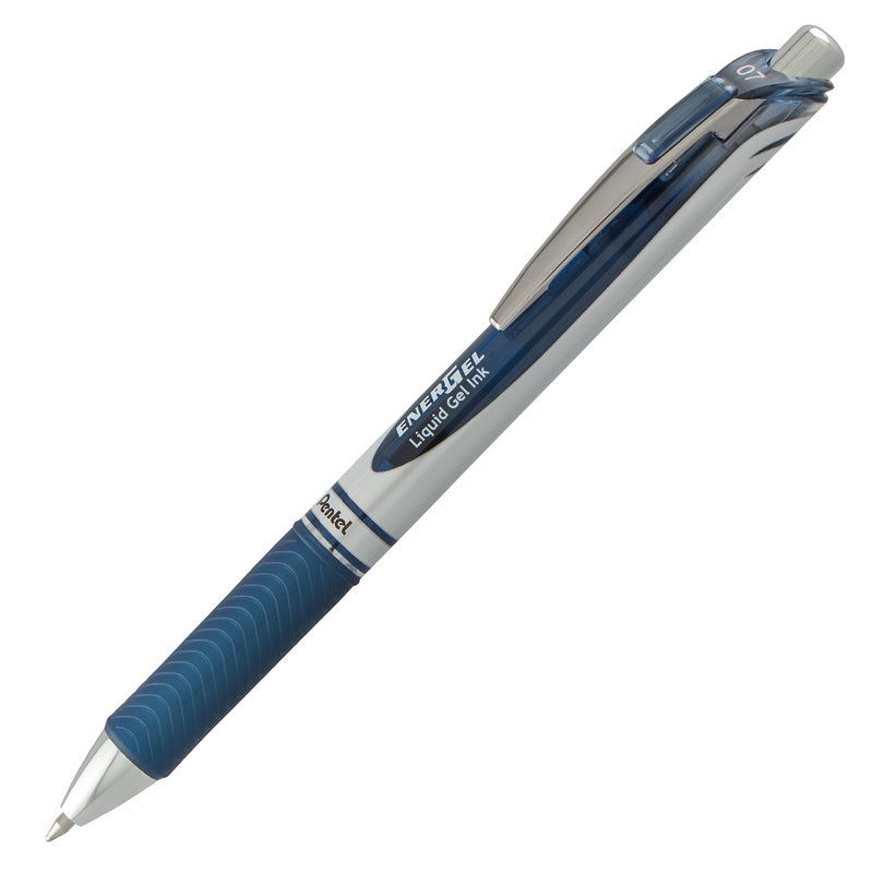 Pentel EnerGel RTX Retractable Liquid Gel Pen, (0.7mm) Metal Tip, Medium Line, Navy Blue Ink 2-Pk (BL77BP2CA) - Image 2
