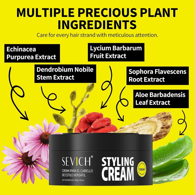 Men's Hair Styling Cream - Matte Powerful Hair Gel, Containing Plant Essence, Persistent Shaping,Fresh and Non Greasy, Easy to Clean, 80g - Image 2