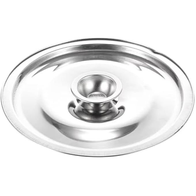 WUZIA Stainless Steel Round Pot Lid With Knob Universal Fit For Saucepan 20Cm Silver Kitchen Replacement Cover - Image 1