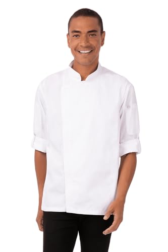 Chef Works Men's Hartford Chef Coat, White, Large - Image 1