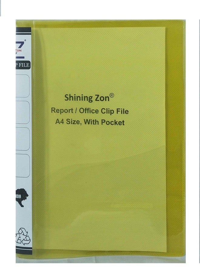 Shining Zon A4 Size Transparent Report File Folder with Plastic Clip for Certificates, Office Documents, Reports, Page Holder, Presentation Pack of 50 Pieces (Yellow Colour) - Image 3