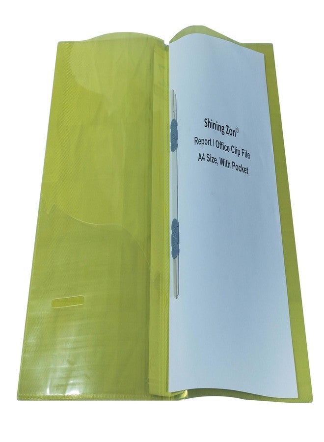 Shining Zon A4 Size Transparent Report File Folder with Plastic Clip for Certificates, Office Documents, Reports, Page Holder, Presentation Pack of 50 Pieces (Yellow Colour) - Image 2