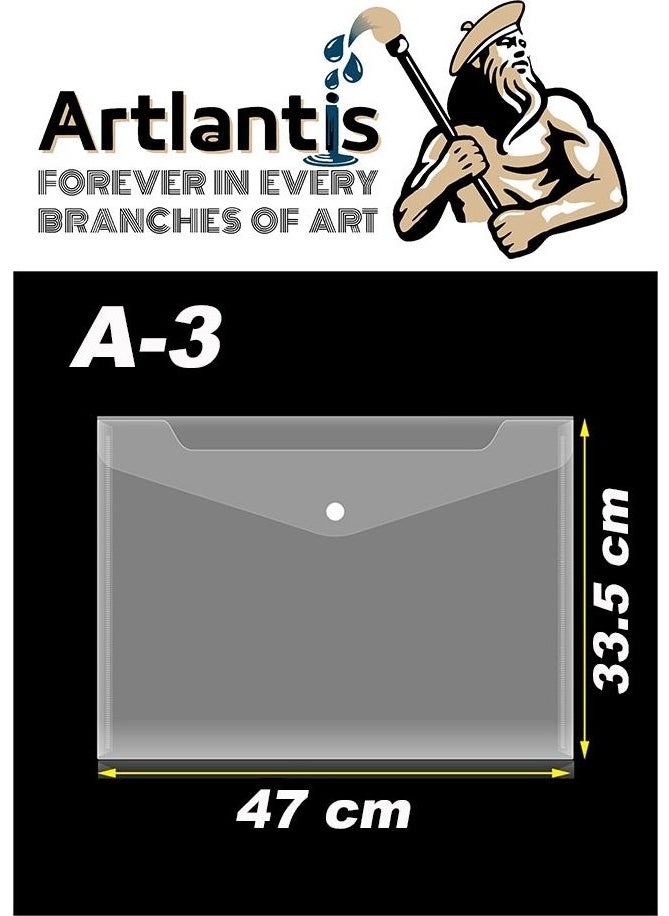 Artlantis حقيبة أكريليك شفافة A3 قطعة واحدة حقيبة طي شفافة A-3 مقاس 47X33.5 سم حجم كبير  - Image 4