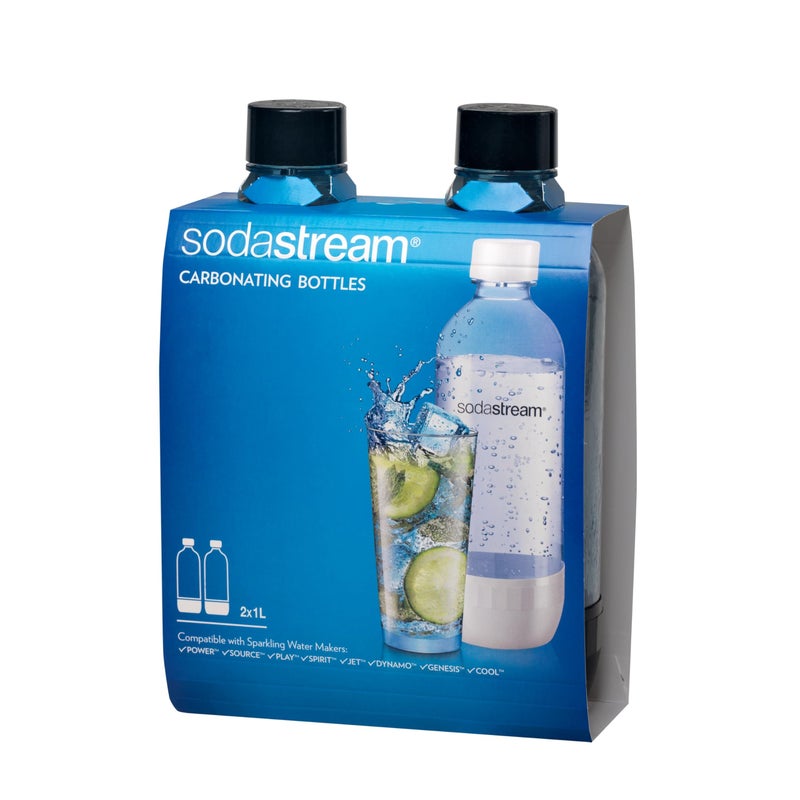 SodaStream 1L Classic DWS Carbonating Bottle Black (twinpack), Pack of 2 - Image 2