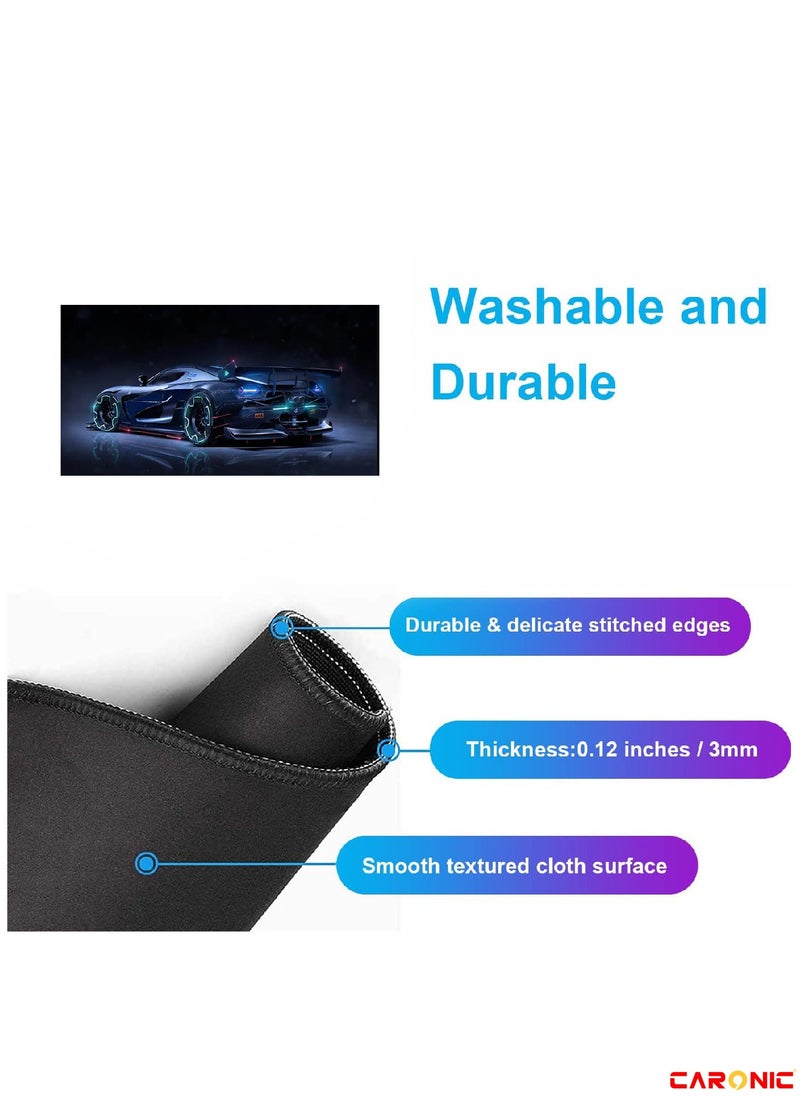 CARONIC Large Gaming Mouse Pad with Superior Micro Weave Cloth Extended Desk Mousepad with Stitched Edges Non-Slip Base Water Resist Keyboard Pad For Gamer And Office Home Car  - Image 5