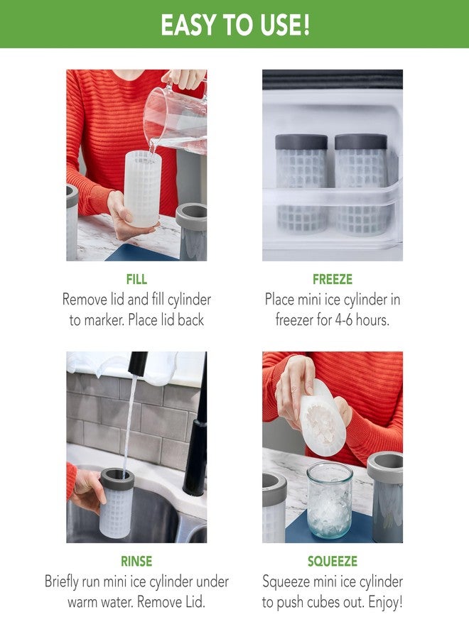 Tovolo Mini Ice Cylinder- Squeeze & Release- Set of 2, 1000422, Gray - Image 3