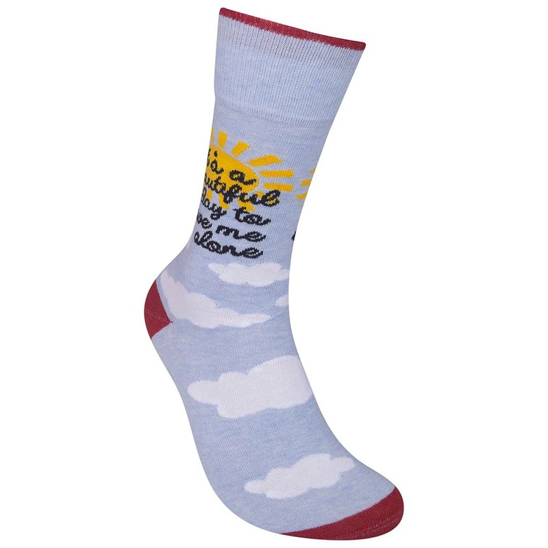 FUNATIC It's A Beautiful Day To Leave Me Alone Funny Socks for Women Men - Image 2