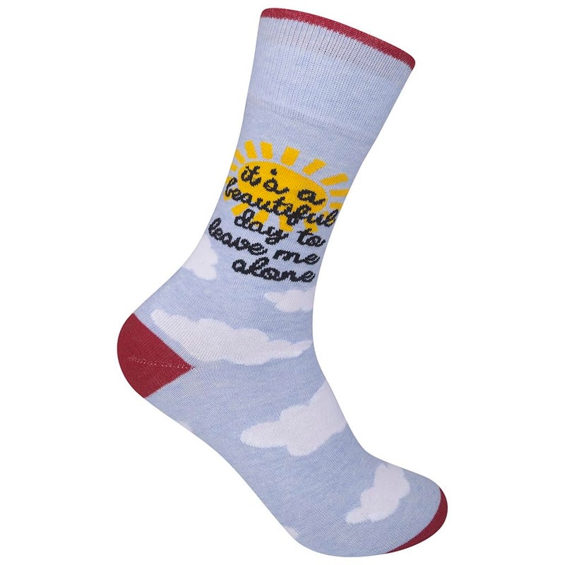 FUNATIC It's A Beautiful Day To Leave Me Alone Funny Socks for Women Men - Image 1