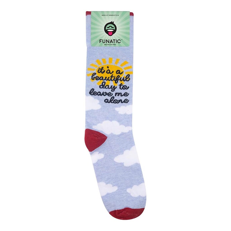 FUNATIC It's A Beautiful Day To Leave Me Alone Funny Socks for Women Men - Image 4