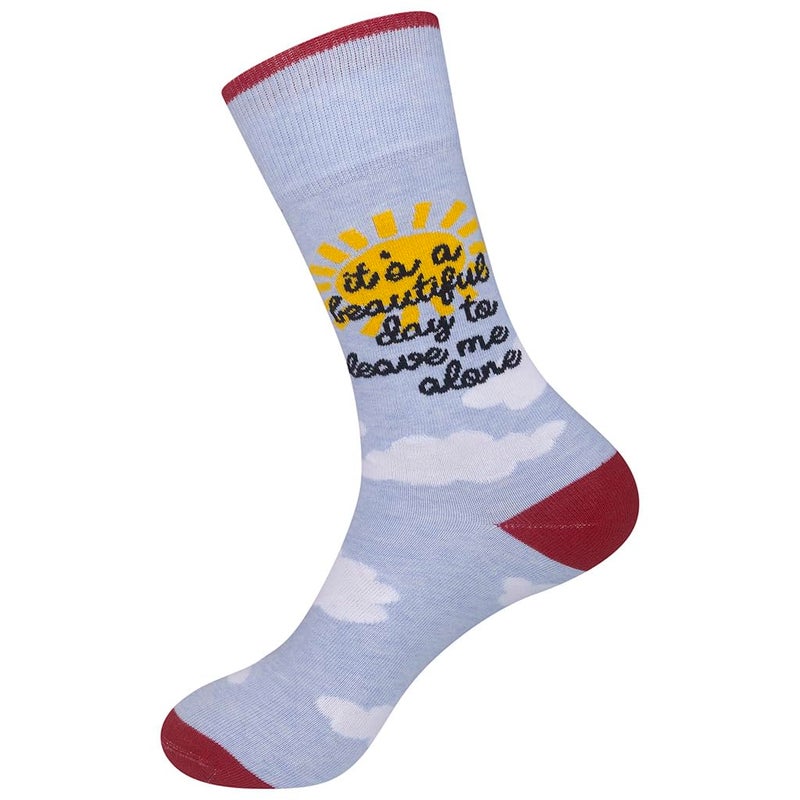 FUNATIC It's A Beautiful Day To Leave Me Alone Funny Socks for Women Men - Image 3