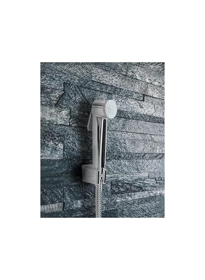 S-TOP Handheld Bidet Sprayer Set – Glossy Chrome Shattaf with Ergonomic Trigger Spray, 120cm Stainless Steel Braided Hose, Anti-Leak Valve, Rust-Resistant Durable Bathroom Cleaning Kit - Image 2