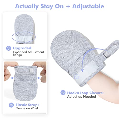 HAPIU Baby Mitten, 3 pack, Full Blush&Cloud&Gray Heather, 0-3 Months - Image 3