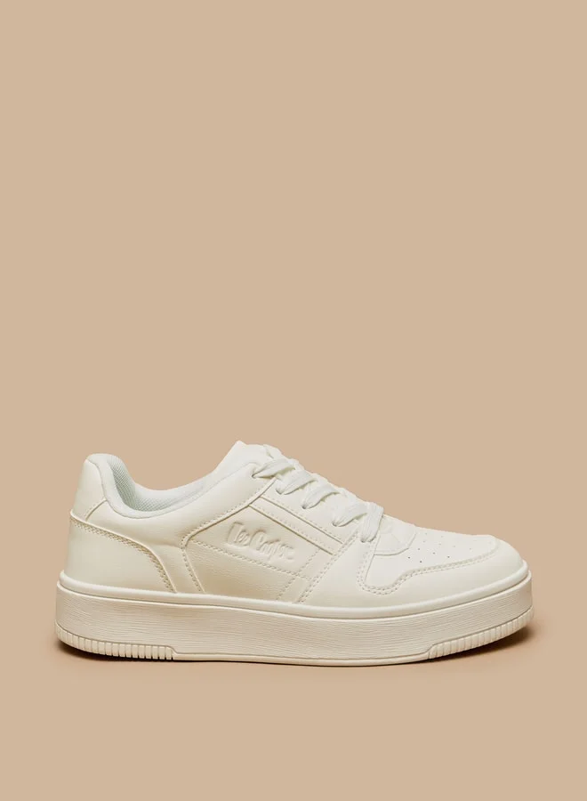 لي كوبر Women's Perforated Sneakers with Lace-Up Closure