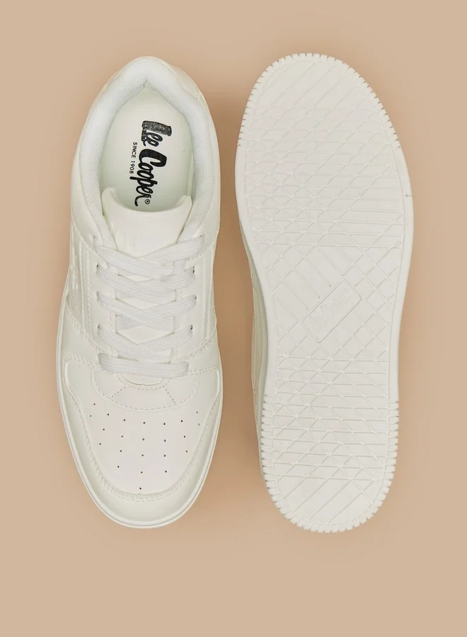 لي كوبر Women's Perforated Sneakers with Lace-Up Closure