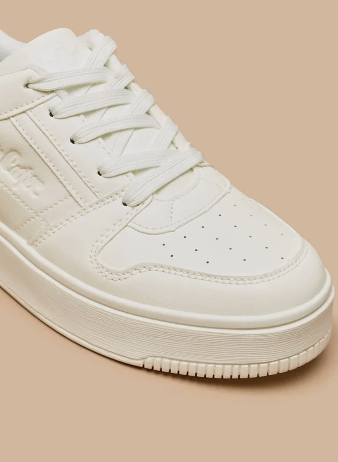 لي كوبر Women's Perforated Sneakers with Lace-Up Closure