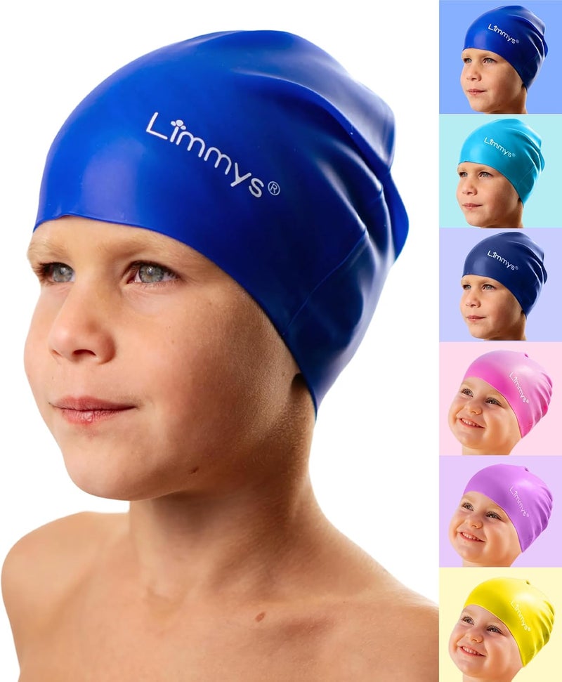 Limmys Kids Swim Cap – 100% Silicone Swim Cap for Boys and Girls – Soft, Stretchy & Comfortable Swimming Cap – Designed for Comfort & Durability - Image 1