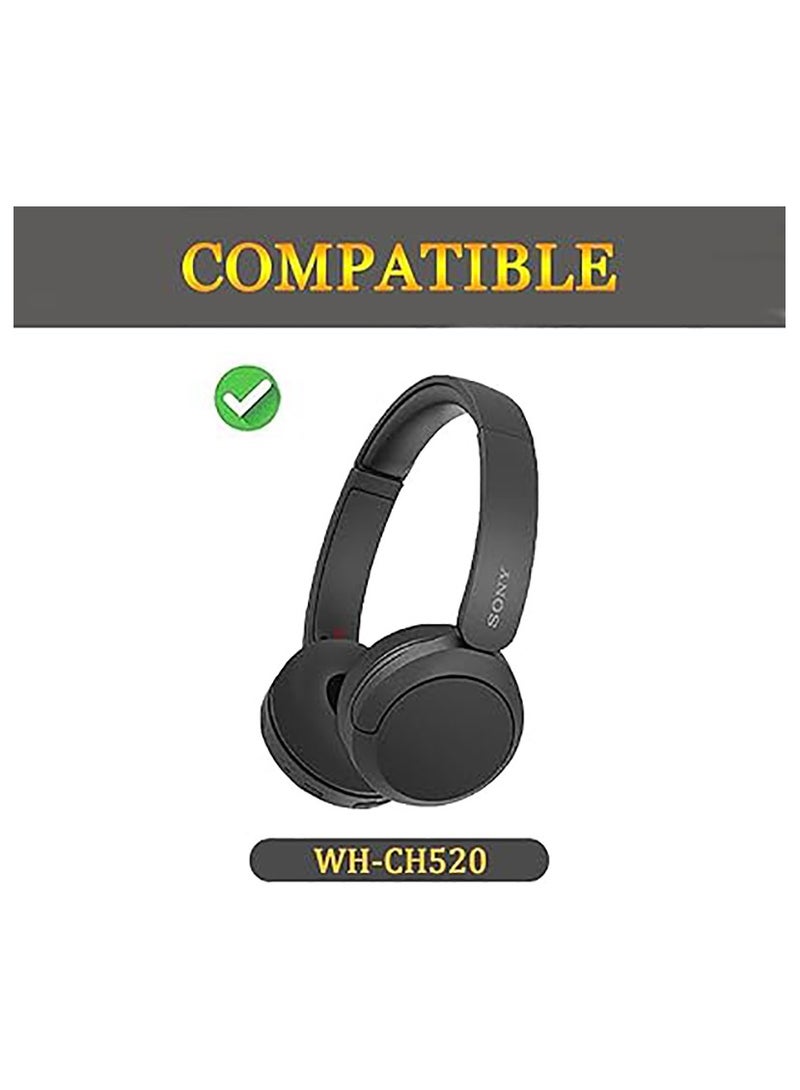 Replacement Earpads for Sony WH-CH520 Headphones,Compatibel WH-CH520, Replacement Ear Pads,Upgraded Ear Covers with Soft Protein Leather,Optimized Noise Isolation Memory Foam (Black) - Image 2