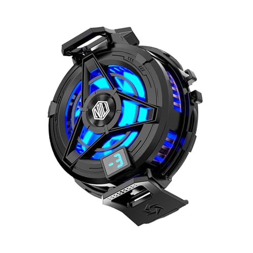 Nu Republic Dread Chill Mobile Gaming Cooler |Mobile Cooler | Gaming Fan | for Instant Cooling Advanced Refrigeration Chip & LED Temperature Display Compatible for Android and iPhones - (Black) - Image 1