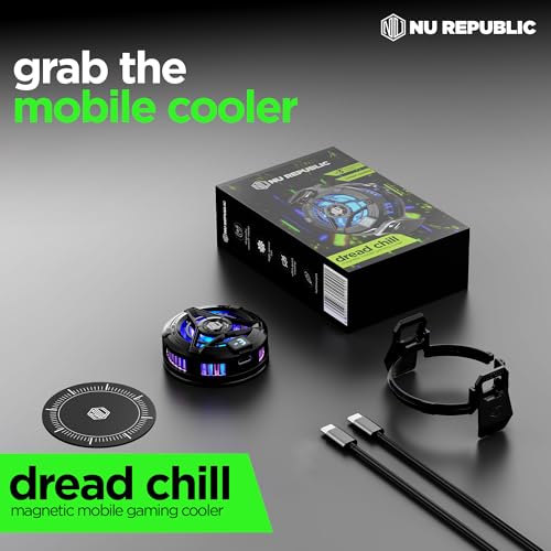 Nu Republic Dread Chill Mobile Gaming Cooler |Mobile Cooler | Gaming Fan | for Instant Cooling Advanced Refrigeration Chip & LED Temperature Display Compatible for Android and iPhones - (Black) - Image 5