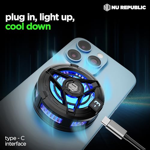 Nu Republic Dread Chill Mobile Gaming Cooler |Mobile Cooler | Gaming Fan | for Instant Cooling Advanced Refrigeration Chip & LED Temperature Display Compatible for Android and iPhones - (Black) - Image 4