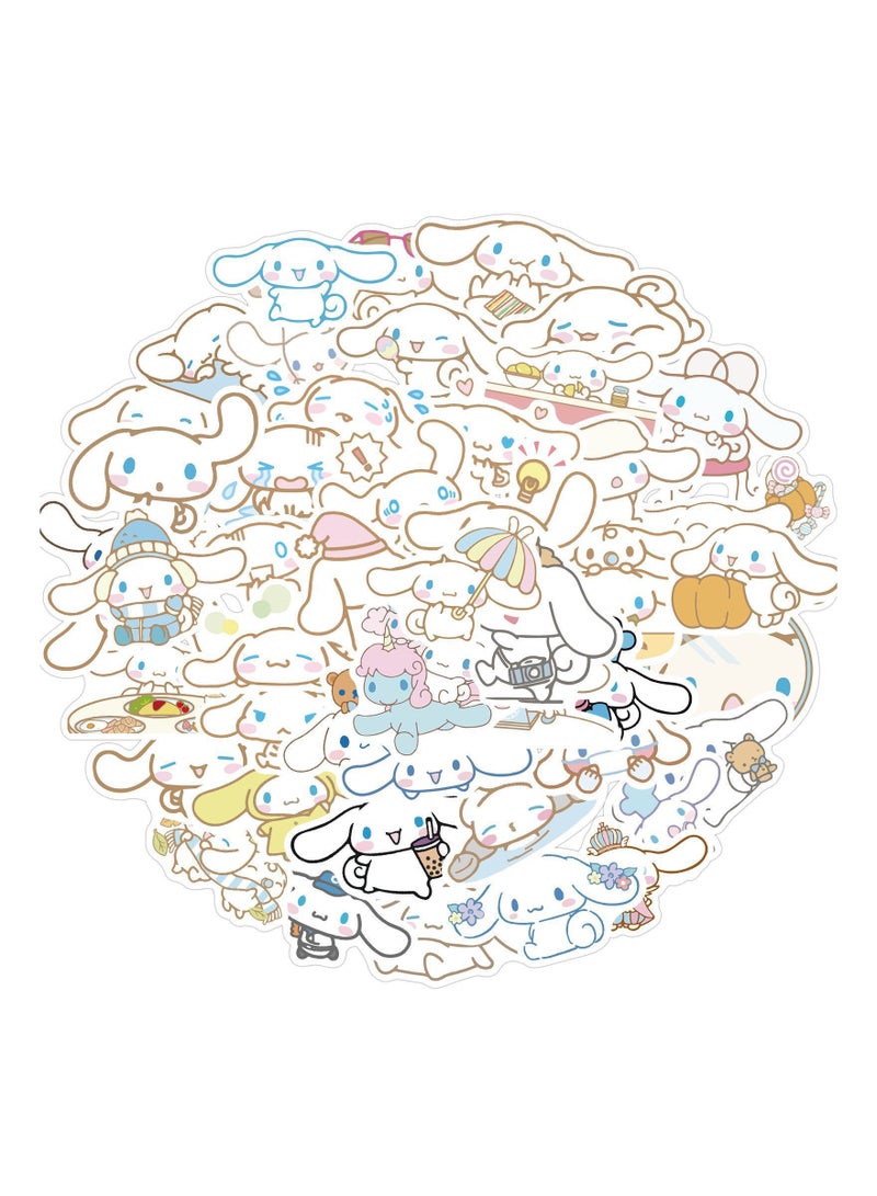 KASTWAVE 50 Pcs Cute Cinnamoroll Stickers, Kawaii Stickers for Laptop Water Bottles Luggage, Anime Cartoon Character Vinyl Scrapbook Stickers, Suitable for Kids Girls Teens Adults - Image 1