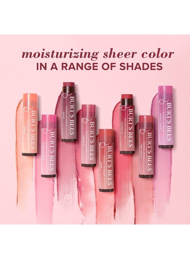 Burt's Bees بلسم شفاه ملون طبيعي 100% من بيرتس بيز، داليا حمراء مع زبدة الشيا وشموع نباتية 1 أنبوب - Image 3