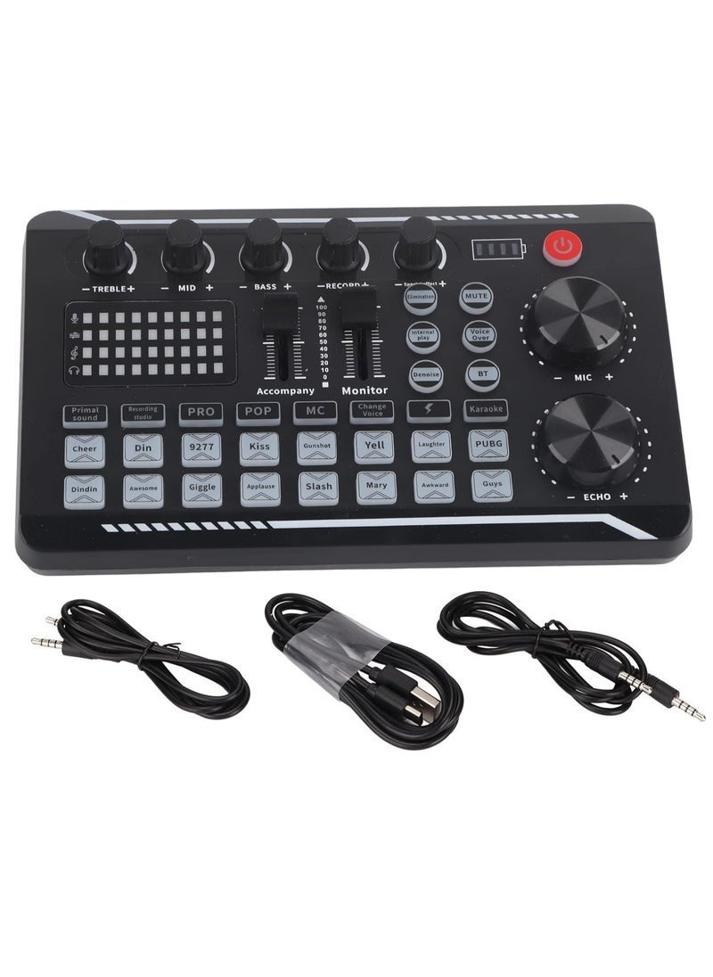 DUSALA F998 Sound Card Professional USB Audio Card Adapter – Volume Adjustable, High-Quality Live Stream Sound Card for Clear Audio, Noise Reduction, and Real-Time Control – Ideal for Streaming, Gaming, and Recording - Image 1