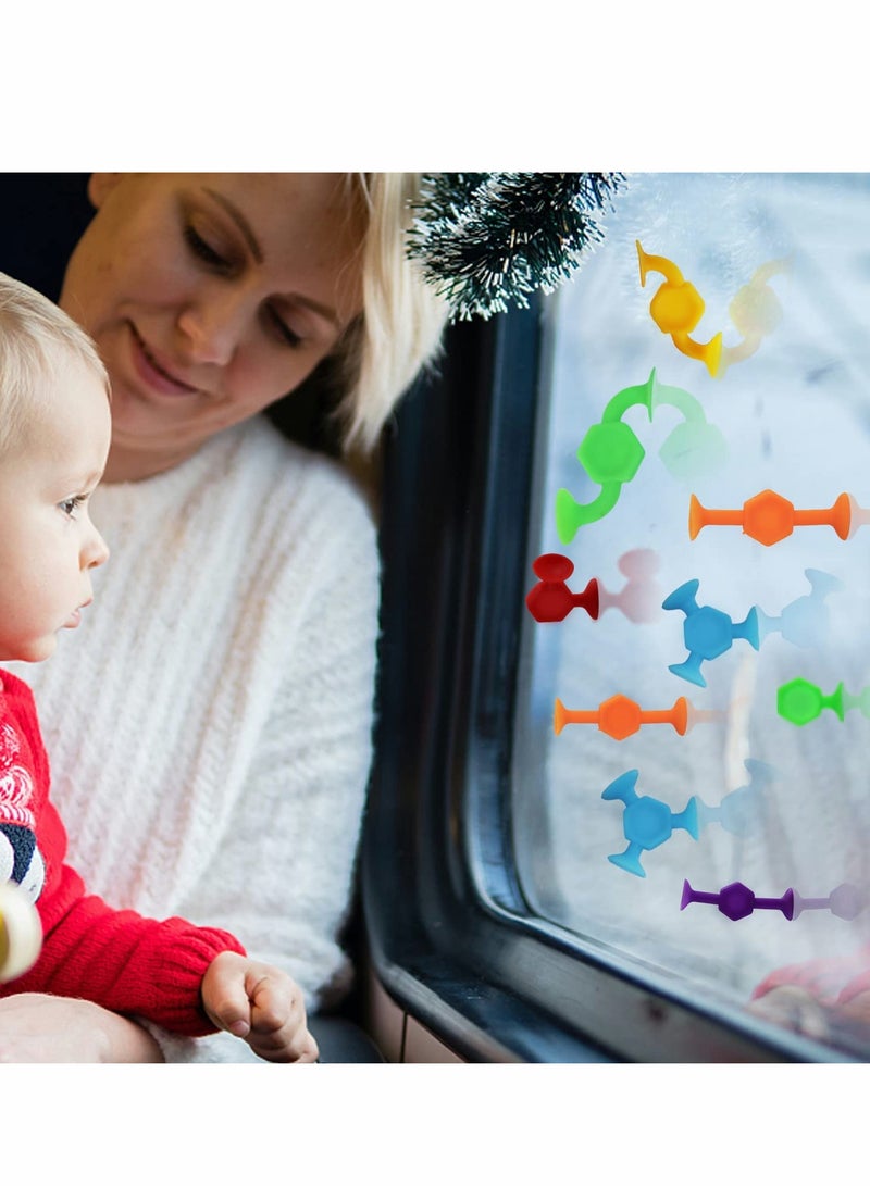 KASTWAVE Suction Toys Bath Toy Set, 48 Pcs Silicone Sucker Toys with Dinosaur Eggshell Storage - Image 4