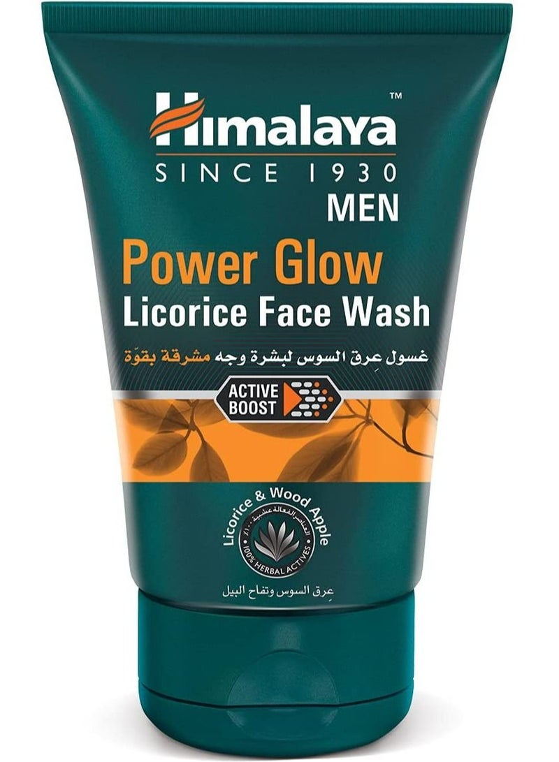 Himalaya Herbals Power Glow Licorice Face Wash for Men 100ml - Image 1