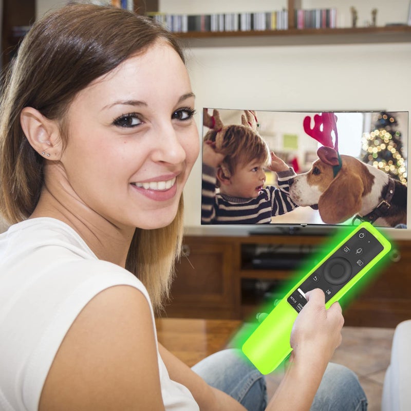 Lambcare Case Compatible with Samsung Smart TV Remote Controller BN59 Series, Light Weight Silicone Cover Protector Shockproof Anti-Slip Remote Skin Sleeve - Green Glow in The Dark - Image 2