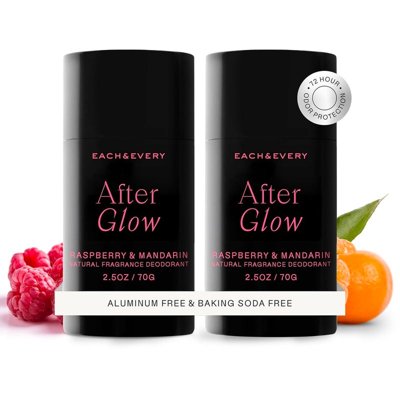 Each & Every Aluminum Free Deodorant for Women & Men, Raspberry & Mandarin - All Natural Deodorant for Sensitive Skin, EWG Verified - Clean, Baking Soda-Free, Plant-Based Fragrance - 2.5oz, 2 Pack - Image 1