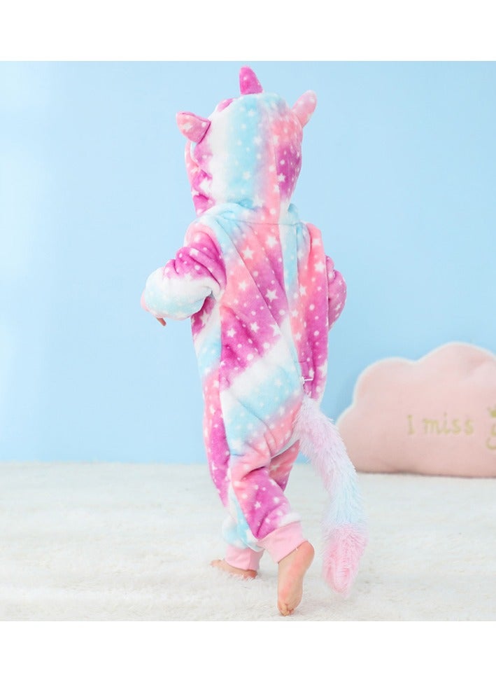 Loquat Flannel Children's Climbing Clothes Baby Autumn Winter Long Sleeved Clothes Jumpsuit Newborn Cartoon Jumpsuit  - Image 5