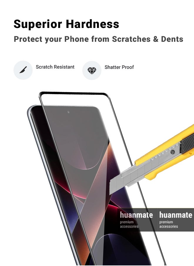 Xiaomi Poco-X7 Screen Protector – Premium Edge to Edge Tempered Glass, High Transparency, Delicate Touch, Anti-Explosion, Smooth Arc Edges, Easy Installation