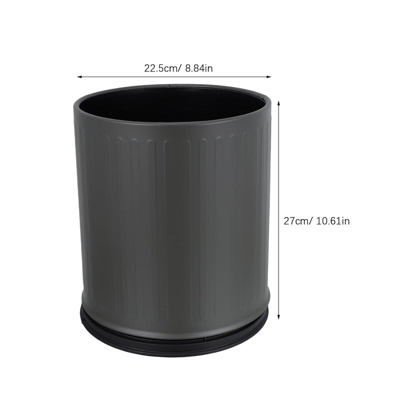 Small Bathroom Trash Can 10l Double Walled Open Top Metal Wastebasket for Office Bedroom Kitchen Toilet Use - Image 2