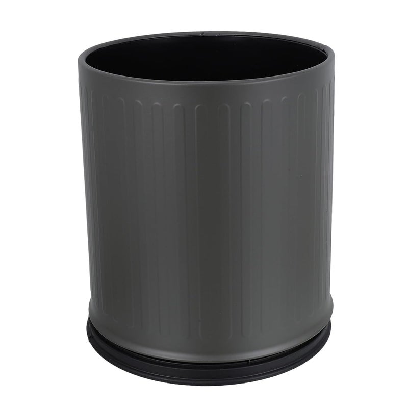 Small Bathroom Trash Can 10l Double Walled Open Top Metal Wastebasket for Office Bedroom Kitchen Toilet Use - Image 1