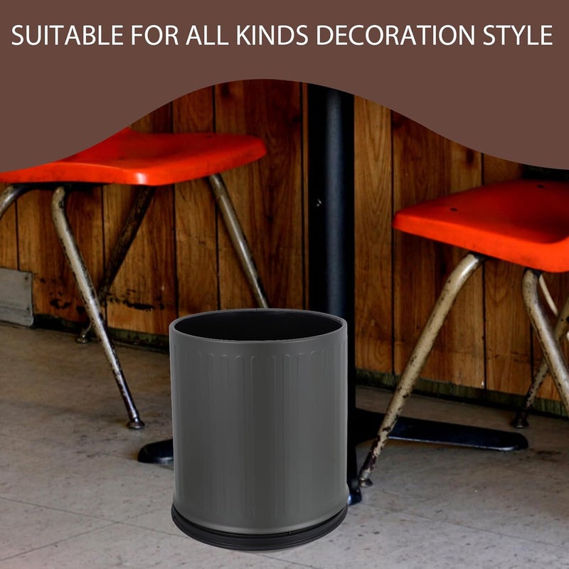 Small Bathroom Trash Can 10l Double Walled Open Top Metal Wastebasket for Office Bedroom Kitchen Toilet Use - Image 3