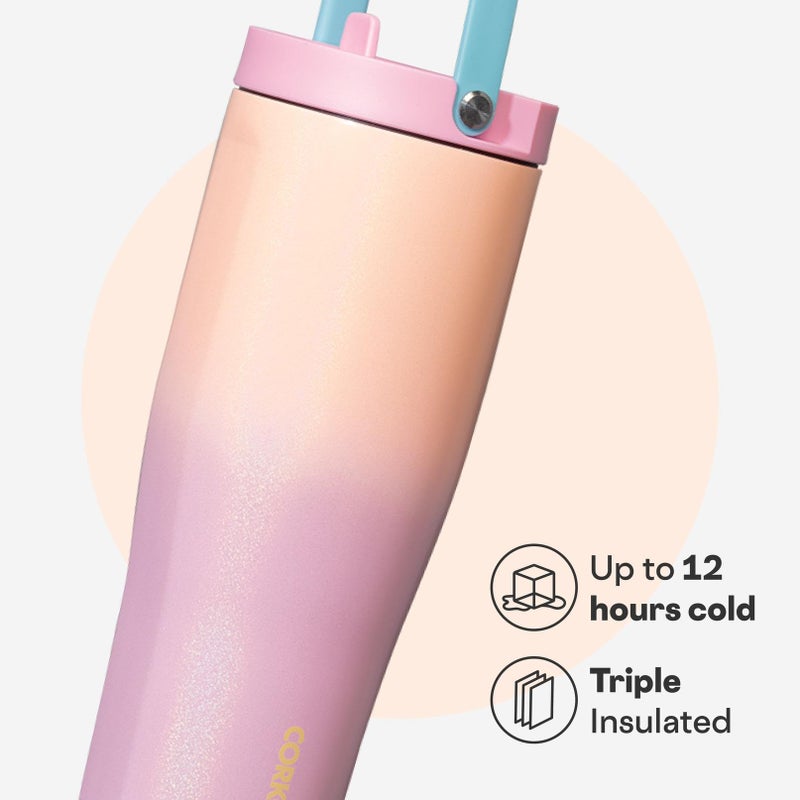 كوركسيكل Corkcicle Go Cup XL - كوب سفر مانع للتسرب - زجاجة مياه ثلاثية معزولة من الفولاذ المقاوم للصدأ - مقبض سهل الحمل - هدية أدوات الشرب الصيفية - تحافظ على المشروبات باردة - 30 أونصة - للحبيب - Image 3