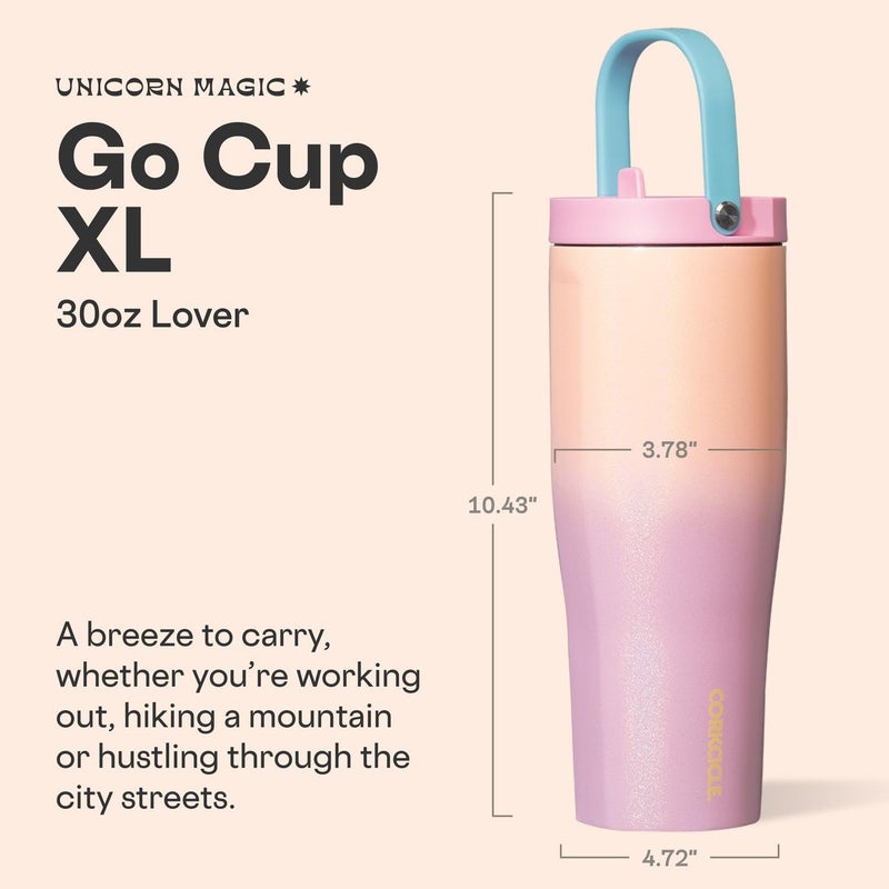 كوركسيكل Corkcicle Go Cup XL - كوب سفر مانع للتسرب - زجاجة مياه ثلاثية معزولة من الفولاذ المقاوم للصدأ - مقبض سهل الحمل - هدية أدوات الشرب الصيفية - تحافظ على المشروبات باردة - 30 أونصة - للحبيب - Image 2