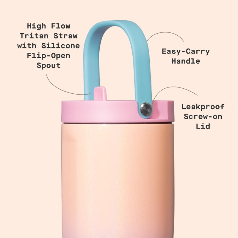 كوركسيكل Corkcicle Go Cup XL - كوب سفر مانع للتسرب - زجاجة مياه ثلاثية معزولة من الفولاذ المقاوم للصدأ - مقبض سهل الحمل - هدية أدوات الشرب الصيفية - تحافظ على المشروبات باردة - 30 أونصة - للحبيب - Image 4